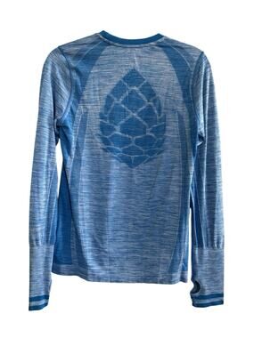 Stio Womens Medium Blue Basis Seamless Tech Crew Long Sleeve Shirt Blue #NE76